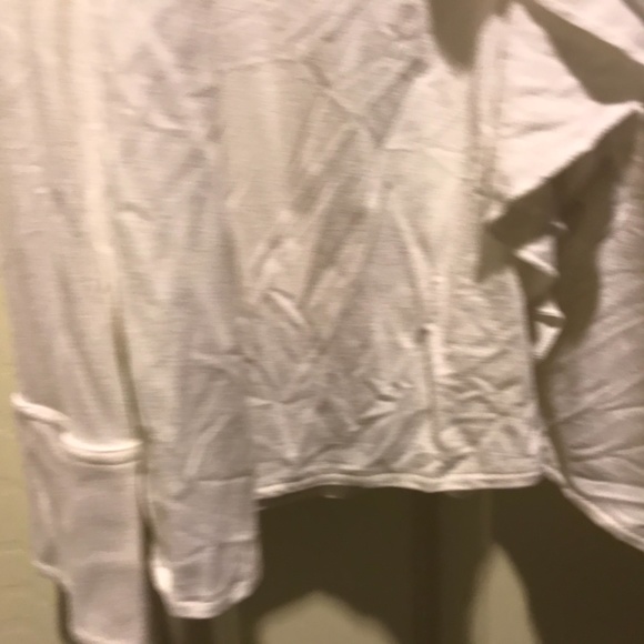 New York & Company White Ruffle with Tags Blouse - Picture 6 of 16